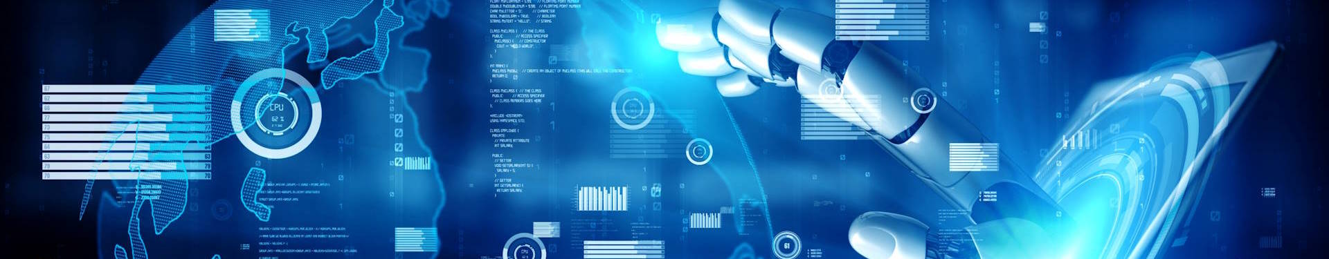 Futuristic robot artificial intelligence enlightening AI technology concept